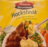 含糖量 Hacksteak in Sauce mit Kartoffelpüree und bubtem Gemüse