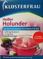 Zuckermenge drin Klosterfrau Broncholind Heisser Holunder,Granulat,10X15 G