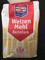 Suhkru kogus sees Mehl (Weizen)Typ 550