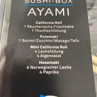 入っている砂糖の量 Ayami Sushi Box
