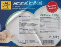 Suhkru kogus sees Semmelknödel