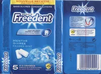 Sokerin määrä sisällä Wrigley's Freedent