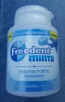 Sokerin määrä sisällä Freedent mints mente forte