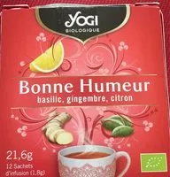 İçindeki şeker miktarı Bonne humeur Basilic, gingembre, citron