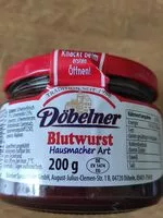 Sokerin määrä sisällä Blutwurst