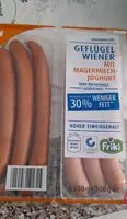 Zuckermenge drin Geflügel Wiener