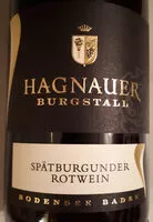 Quantité de sucre dans Hagnauer Burgstall Spätburgunder Rotwein 2012