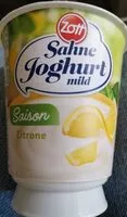 İçindeki şeker miktarı Sahne-Joghurt mild - Zitrone