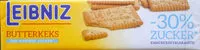 Sokerin määrä sisällä Butterkeks 30% weniger Zucker