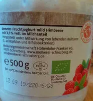 入っている砂糖の量 Demeter SCHROZBERGER Fruchtyoghourt mild, Himbeere