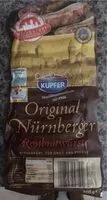 Zuckermenge drin Nürnberger Rostbratwürste