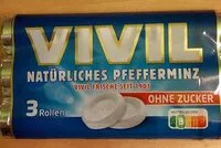 Suhkru kogus sees Vivil: Natürliches Pfefferminz