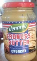 Zuckermenge drin Dennree Erdnussbutter Crunchy,350 GR Glas