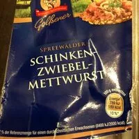 Sokerin määrä sisällä Schinken-Zwiebelmettwurst