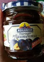 入っている砂糖の量 Thüringer Pflaumenmus stückig