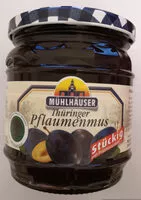 入っている砂糖の量 Thüringer Pflaumenmus, stückig, mit Fruchtstücken