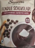 Zuckermenge drin Fondue Schokolade