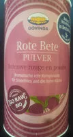 Zuckermenge drin Rote Bete Pulver