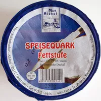 Zuckermenge drin Speisequark Fettstufe