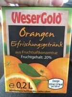 Количество сахара в WeserGold Orangen Erfrischungsgetränk