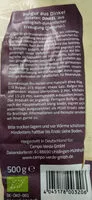 Suhkru kogus sees Bulgur aus Dinkel