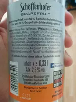 Sugar and nutrients in Schofferhofer