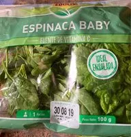Quantité de sucre dans Espinaca baby
