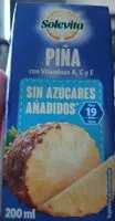 Количество сахара в Zumo de piña sin azúcares añadidos