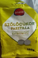 Amount of sugar in Szőlőcukor pasztilla, citromízű