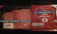 Suhkru kogus sees Smoked 75 LESS FAT BACON MEDALLIONS