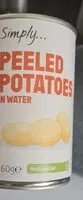 İçindeki şeker miktarı Peeled potatoes in water