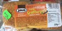 Suhkru kogus sees Party Grill Burger Fromage et Paprika