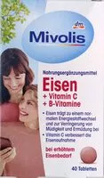 入っている砂糖の量 Nahrungsergänzungsmittel Eisen + Vitamin C + B-Vitamine