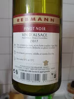 Suhkru kogus sees Pinot noir, vin d'Alsace