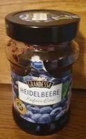 Jumlah gula yang masuk Konfitüre extra Heidelbeere