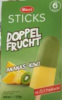 Zuckermenge drin Doppelfrucht Sticks - Ananas-Kiwi