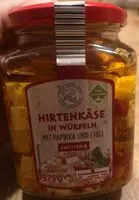 Zuckermenge drin Hirtenkäse in Würfeln - mit Paprika und Chili