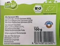 Количество сахара в Bio Sprossen Mix