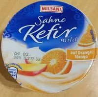 Suhkru kogus sees Sahne-Kefir auf Orange/Mango