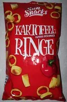 İçindeki şeker miktarı Kartoffelringe - Paprika-Geschmack