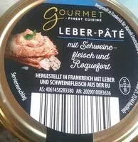 Zuckermenge drin Leber-Pâté mit Schweinefleisch und Roquefort