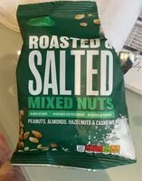 Suhkru kogus sees Roasted and salted mixed nuts