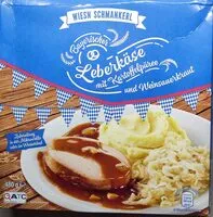 Zuckermenge drin Leberkäse mit Kartoffelpüree und Weinsauerkraut