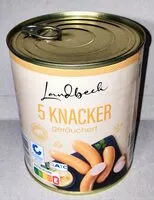 Amount of sugar in 5 Knacker, geräuchert
