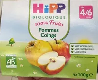 入っている砂糖の量 100% fruits Pommes coings
