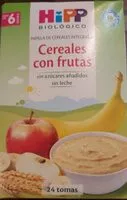 含糖量 papilla de cereales integrales con frutas