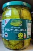 Quantité de sucre dans Sandwichgurken in Scheiben