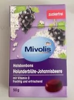 入っている砂糖の量 Halsbonbons Holunderblüte-Johannisbeere