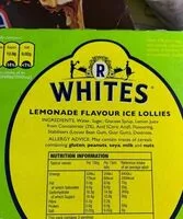 入っている砂糖の量 Whites lemonade flavour ice lollies