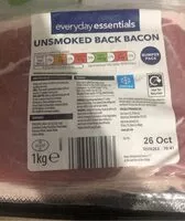 Suhkru kogus sees Unsmoked back bacon